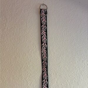 Pink and Black Flame Pattern Belt